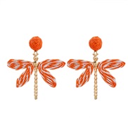 ( Orange) Bohemia creative small fresh earrings handmade establishment personality wind ear stud