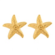 ( Gold)new Alloy starfish pattern gold earrings occidental style