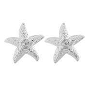 ( Silver)new Alloy starfish pattern gold earrings occidental style