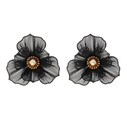 ( black)occidental style summer flowers hollow colorful earrings woman Alloy multilayer temperament sweet high Earring