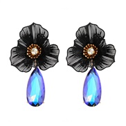 ( black)diamond geometry flowers hollow pendant earrings high fashion temperament Earring woman