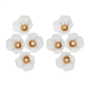 ( white)exaggerating flowers tassel earrings samll fashion temperament earring high Earring