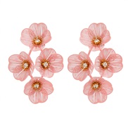 ( Pink)exaggerating flowers tassel earrings samll fashion temperament earring high Earring