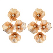 ( Gold)exaggerating flowers tassel earrings samll fashion temperament earring high Earring