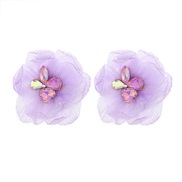 (purple)multicolor wind flowers diamond earrings sweet woman ear stud samll sweet woman Earring