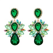 ( green) drop earring glass diamond environmental crafts samll personality