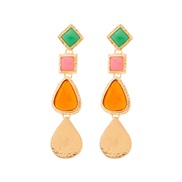 ( Color) trend Irregular resin drop earring fashion samll personality splice Earring