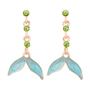 ( blue) wind personality earring environmental crafts enamel diamond woman personality temperament Earring