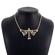 ( Gold) geometry creative chain  fashion three-dimensional butterfly fully-jewelled temperament fashion necklace