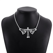 ( White K) geometry creative chain  fashion three-dimensional butterfly fully-jewelled temperament fashion necklace