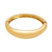 ( Gold) Oval surface bangle  occidental style brief Metal high