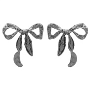 ( gun black)E fashion Metal bow earrings  retro brief temperament ear stud woman