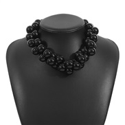 ( black)occidental style same style imitate Pearl necklace  exaggerating big Pearl temperament clavicle chain