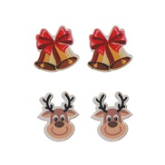 occidental style fashion christmas day ear stud set day Santa Claus lady