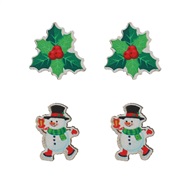 occidental style fashion christmas day ear stud set day Santa Claus lady