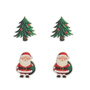 occidental style fashion christmas day ear stud set day Santa Claus lady