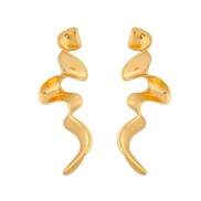 ( Gold)occidental style snake long style earringsI wind fashion same style ear stud Irregular Earring