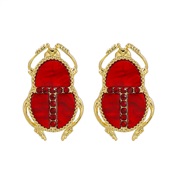 ( red)creative fashion original cartoon insect diamond ear stud personality all-Purpose shell animal woman Earring