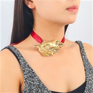 ( Gold) occidental style three-dimensional leaves necklace fashion brief Leaf belt chain