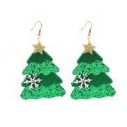 occidental style christmas series Earring diamond christmas tree snowflake christmas day ear stud earrings