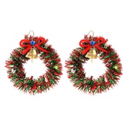 (G)occidental style christmas velvet  snowflake Five-pointed star christmas tree Alloy ear stud