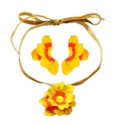 ( yellow)occidental style flowers personality samll exaggerating flowers multicolor necklace earrings set woman