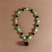 ( green)occidental style  temperament fashion beadsnecklace imitate Pearl short style necklace