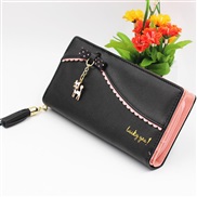 lady coin bag   lovely cat pendant tassel long style Wallets  sweet Ladies student leather