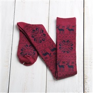 Autumn And Winter cotton snowflake fawn long tube Knees socks  ethnic style retro high tube socks