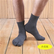Autumn And Winter style man medium pure cotton five fingers socks  big plain socks