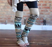 occidental style Autumn And Winter  Bohemia thicken woolen sock  lady blue patchwork