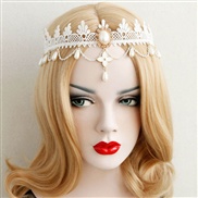 Korean version of popular fashion bridal wedding accessories lace headdress pearl hair bands forehead