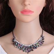occidental style  luxurious diamond Alloy necklace   short style sweater chain woman