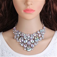 occidental style  flowers diamond necklace  fashion  all-Purpose pendant sweater chain