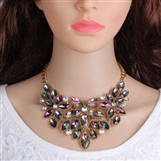 occidental style flowers diamond necklace  fashion all-Purpose personality sweater chain