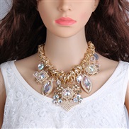 occidental style  exaggerating ethnic style diamond necklace  geometry gem