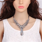 occidental style  diamond drop pendant necklace  fashion all-Purpose fine
