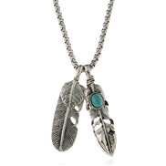 same style feather necklace  Leaf eagle claw high pendant sweater chain