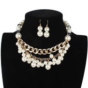 luxurious handmade diamond weave Pearl necklace clavicle chain  multilayer necklace