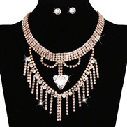 occidental style necklace Alloy tassel embed gem clavicle chain  bride set