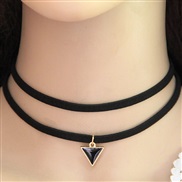  fashion concise all-Purpose velvet rope personality triangle Double layer temperament collar 