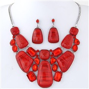occidental style fashion  Metal trend gorgeous gem temperament exaggerating necklace  ear stud  set