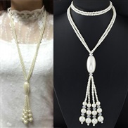 occidental style trend  high quality all-Purpose fashion concise temperament long style Pearl necklace sweater chain