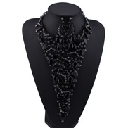occidental style luxurious necklace earring set  fully-jewelled