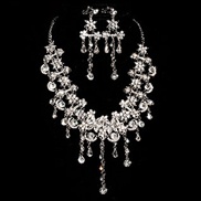 Korean luxury bride wedding dresses party performance piece yarn necklace with earrings