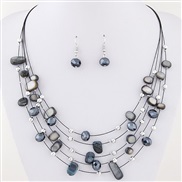 Korean style fashion  fine Bohemian style all-Purpose crystal Shells mixing concise multilayer necklace