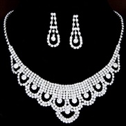 Korean fashion  flash diamond  bride set  bride  necklace earrings  set